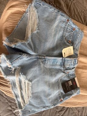 Levi's Light Blue Distressed 501 Denim Cutoff Shorts